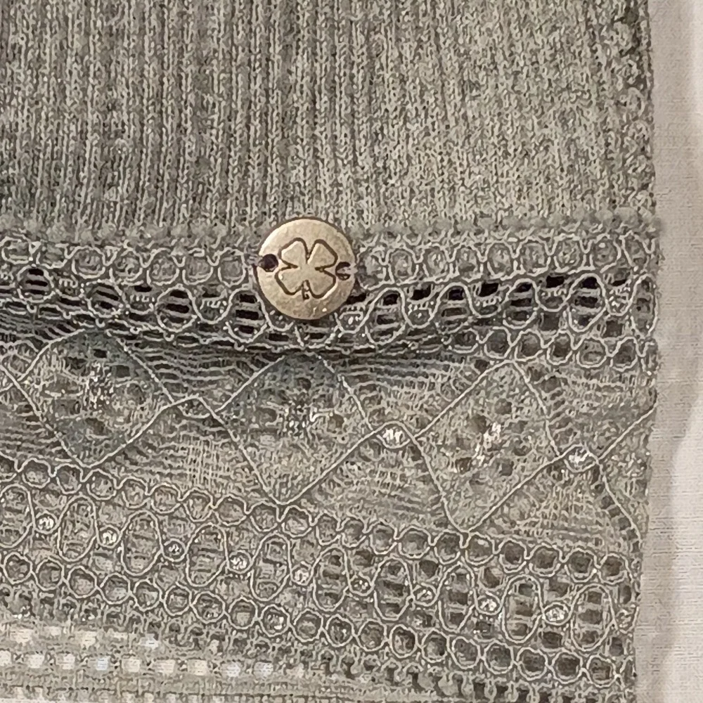 Lucky Brand Womens Seamless Bandeau Bra Gray Large Removable Pads Lace Strapless - Picture 4 of 8